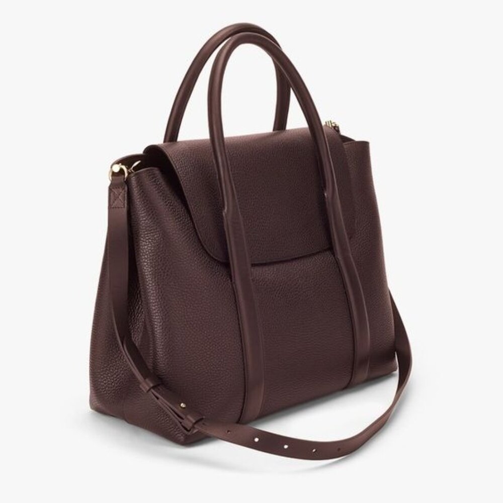 CUYANA Trapeze Satchel Bag - Stone Color